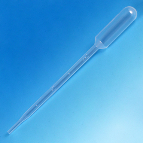 Globe Scientific Transfer Pipet, 5.0mL, Large Bulb, Graduated to 1mL, 145mm, 500/Dispenser Box Image